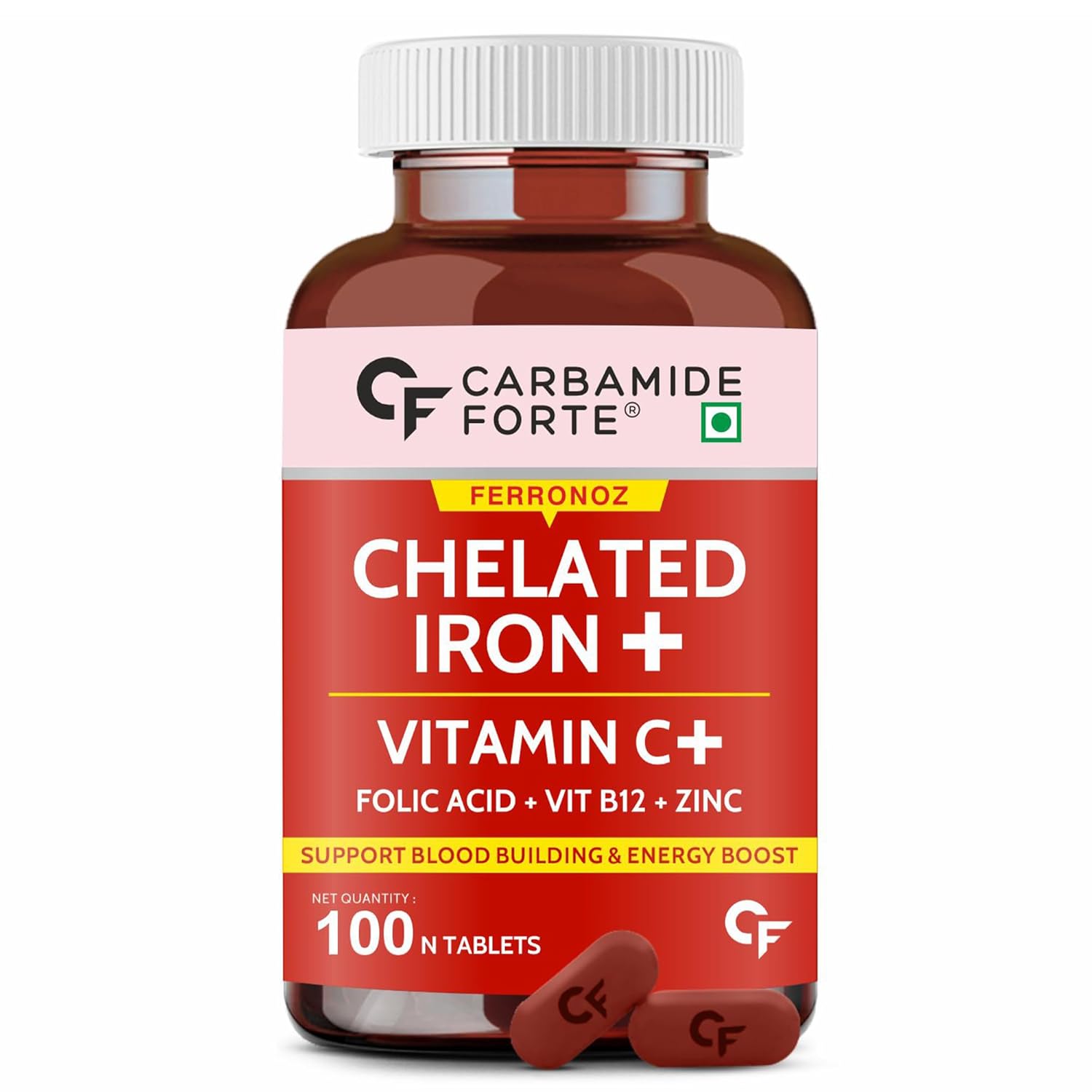 carbamide forte glutathione CF - Carbamide Forte Chelated iron + Vitamin c - 100 Tablets